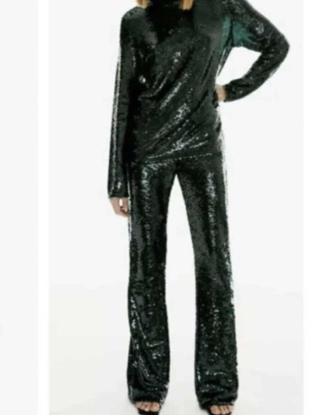 Zara Green Sequin Pants XXL